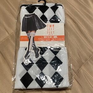 Two left feet wicked cool Thigh highs Black snd White